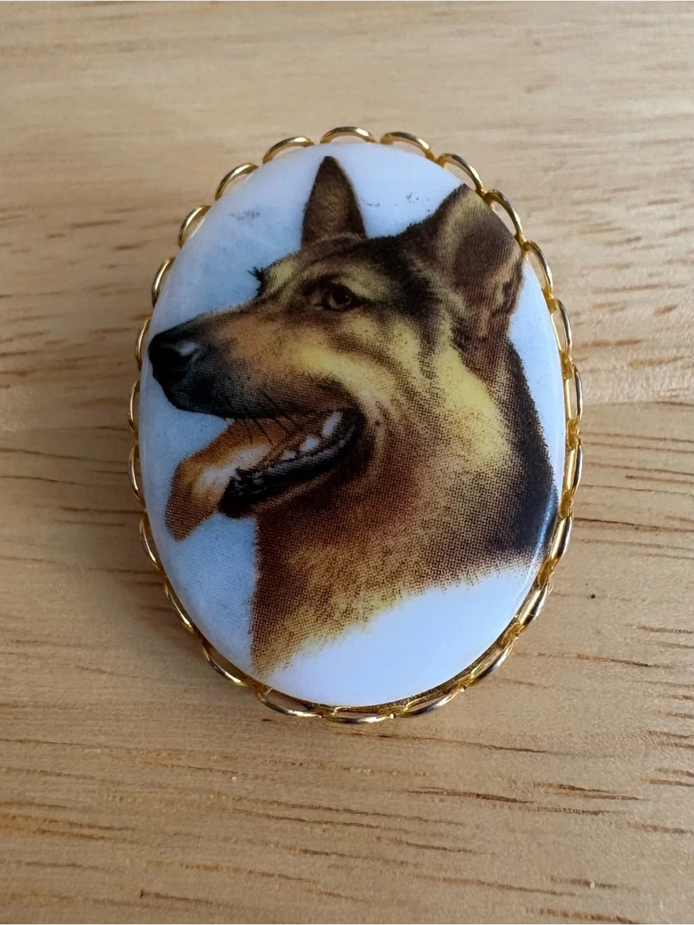 Vintage German Shepherd Brooch